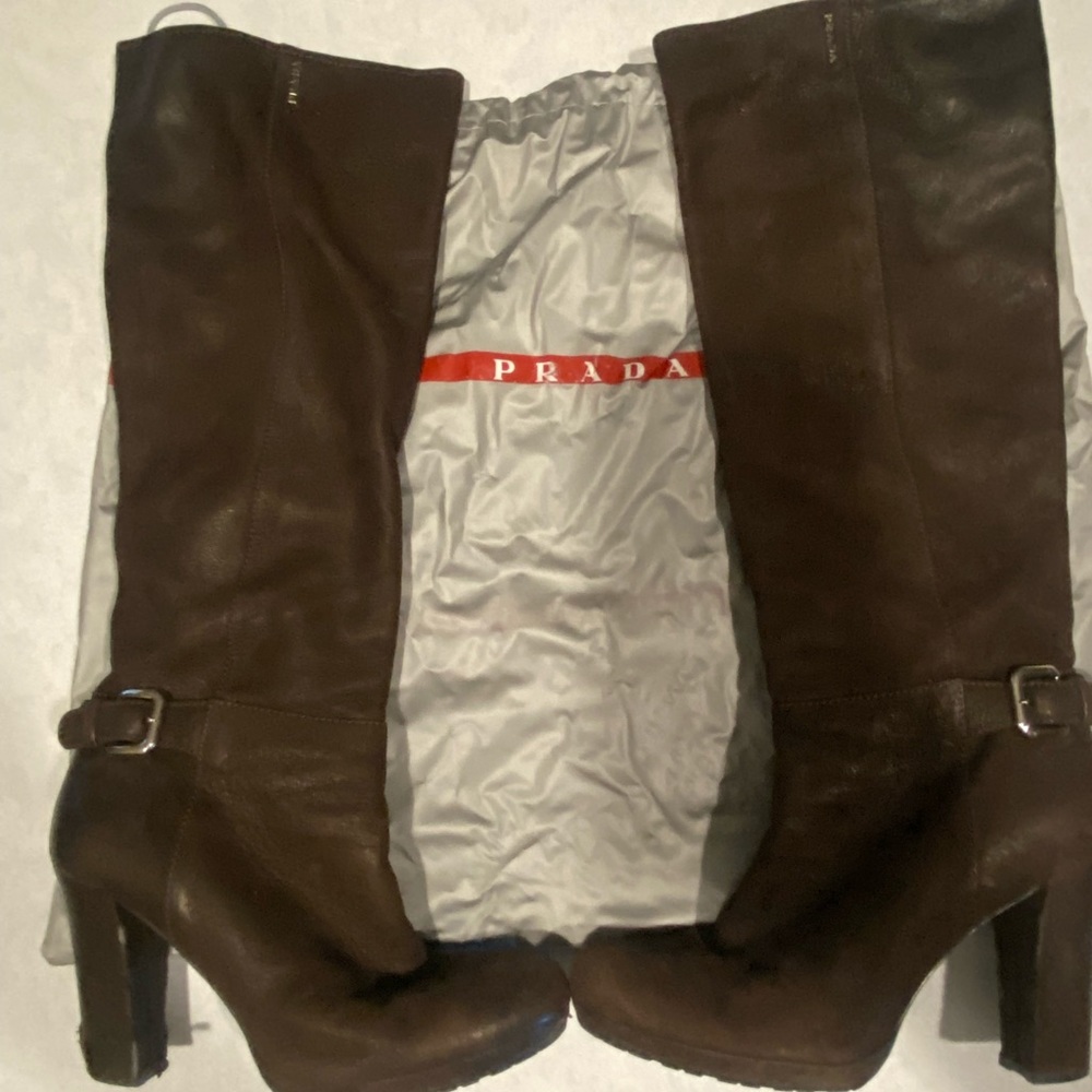 Prada Knee High Boots in Brown